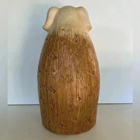 MANN Signed Studio Pottery Pig Piglet Shelf Decor 12" Brown Neutral Farmhouse - Picture 5 of 15